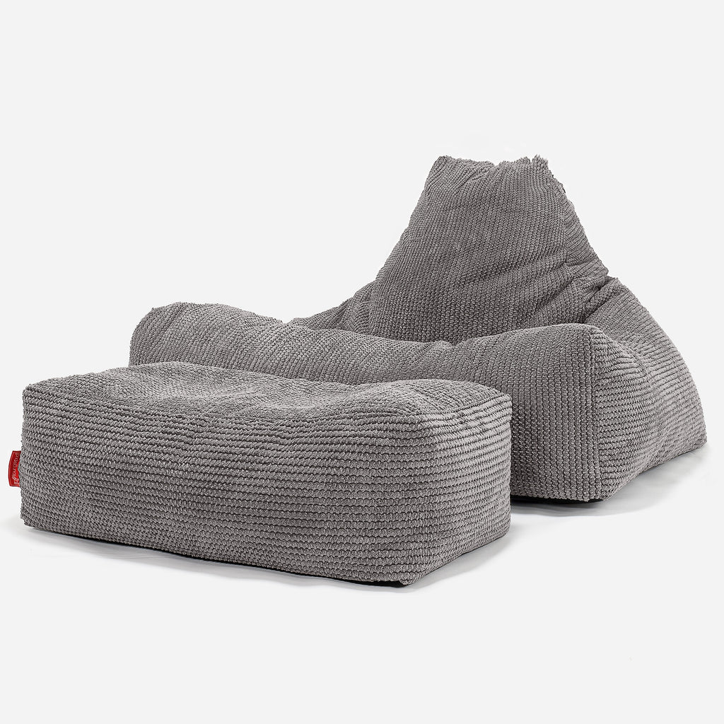 Pouf Fauteuil Relax - Pompon Anthracite 02