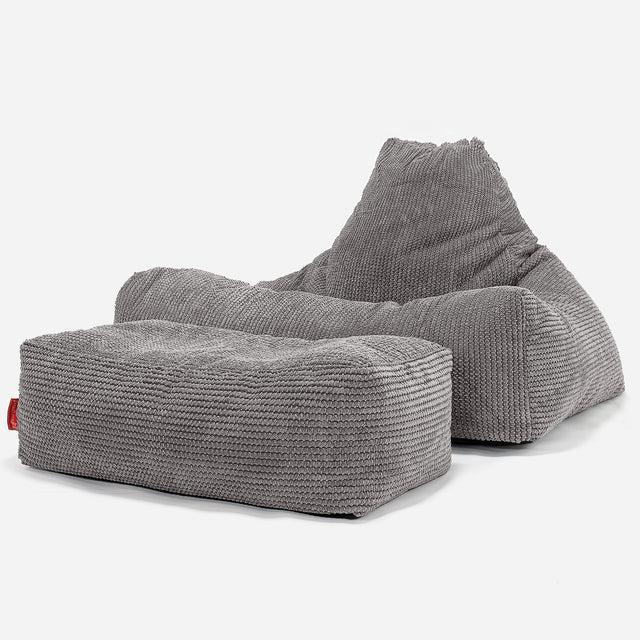 Pouf Fauteuil Relax - Pompon Anthracite 02