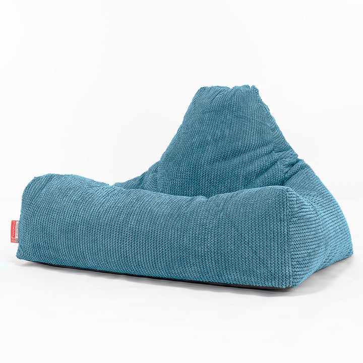 Pouf Fauteuil Relax - Pompon Mer égée 01