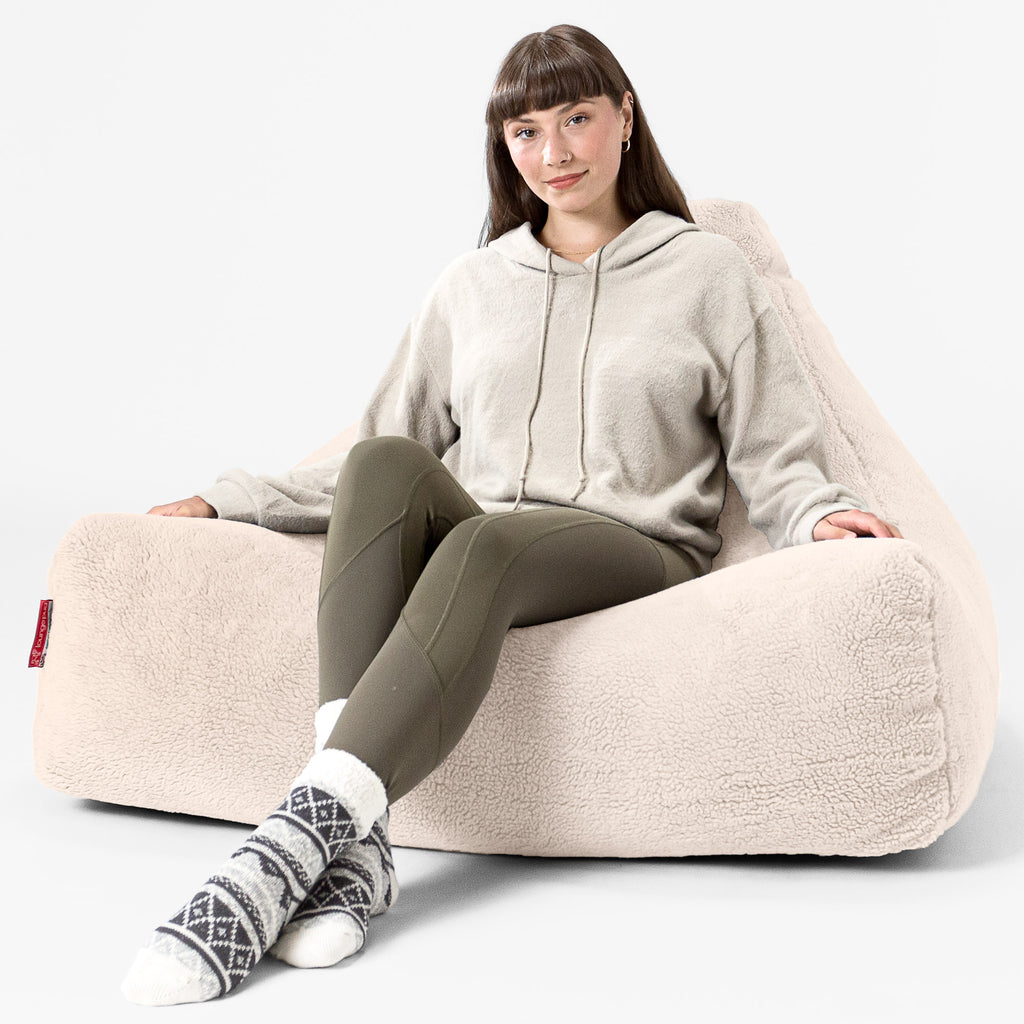 Pouf Fauteuil Relax - Fausse Fourrure Nounours Vison 02