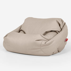 Pouf Fauteuil Sabine - Cuir Végan Ivoire