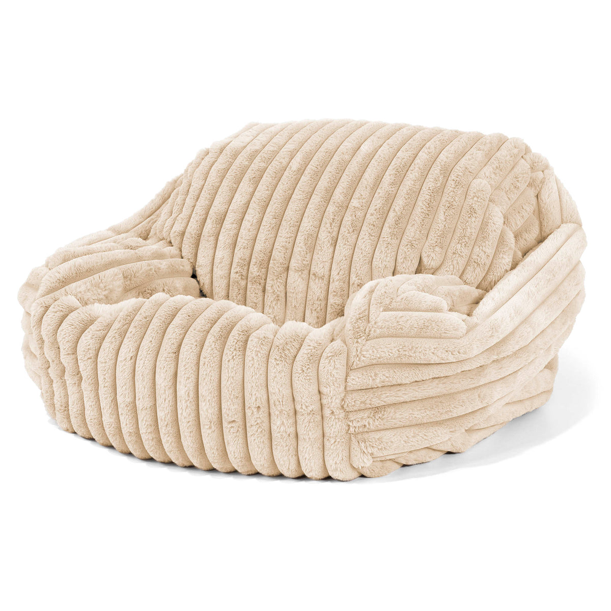 Pouf Gamer Lounge Pug Velours Côtelé - Avec Repose-Pieds, 115x85cm