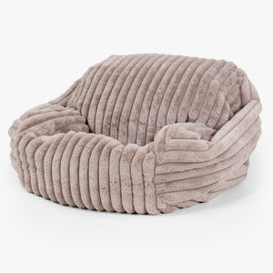 Pouf Fauteuil Sabine - Velours Côtelé Ultra Pelucheux Vison