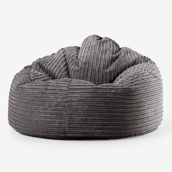 Pouf Géant Câlinou pour Enfants 3-8 ans - Côtelé Anthracite 01