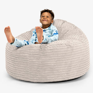 Pouf Géant Câlinou pour Enfants 3-8 ans - Côtelé Ivoire