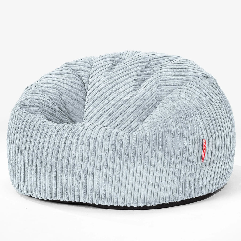 CloudSac 200 Pouf Géant Enfant à Mémoire de Forme 2-12 ans - Côtelé Bébé Bleu 01