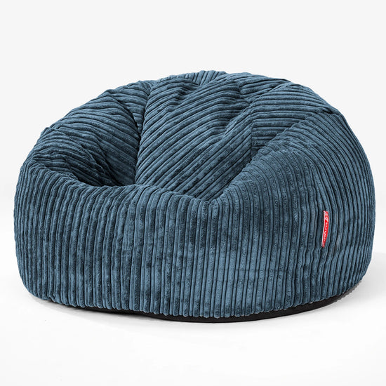 CloudSac 200 Pouf Géant Enfant à Mémoire de Forme 2-12 ans - Côtelé Bleu Marine 01