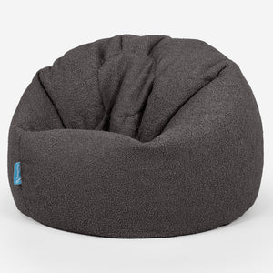 Pouf Poire Classique Enfant 1-5 ans - Bouclé Anthracite