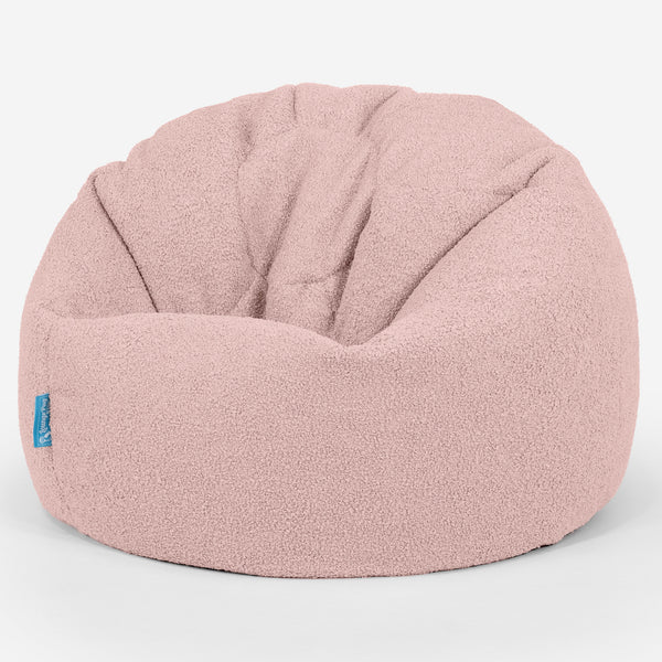 Pouf Poire Classique Enfant 1-5 ans - Bouclé Rose_01