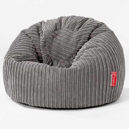 Pouf Poire Classique Enfant 1-5 ans - Côtelé Anthracite 01