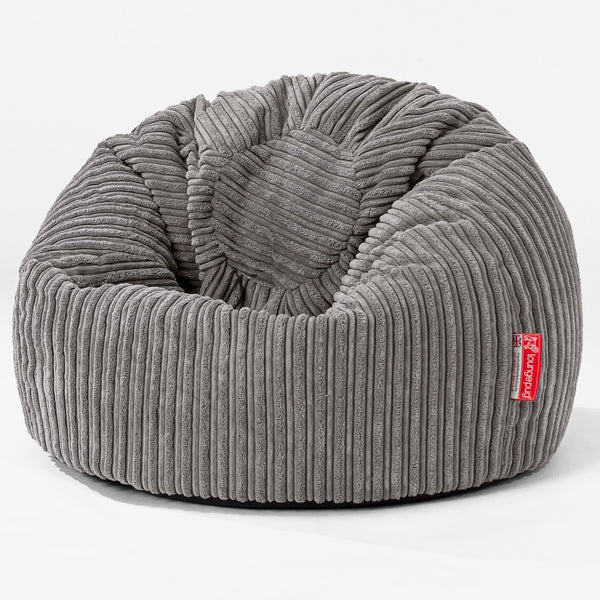 Pouf Poire Classique Enfant 1-5 ans - Côtelé Anthracite 01