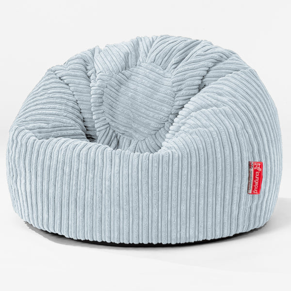 Pouf Poire Classique Enfant - Côtelé Bébé Bleu 01