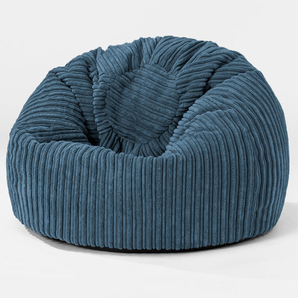 Pouf Poire Classique Enfant - Côtelé Bleu Marine 01