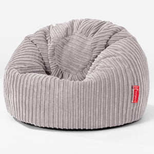 Pouf Poire Classique Enfant 1-5 ans - Côtelé Gris Argent