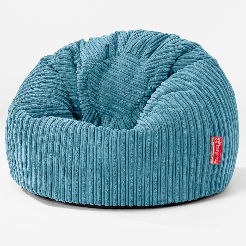 Pouf Poire Classique Enfant - Côtelé Mer Égéé 01
