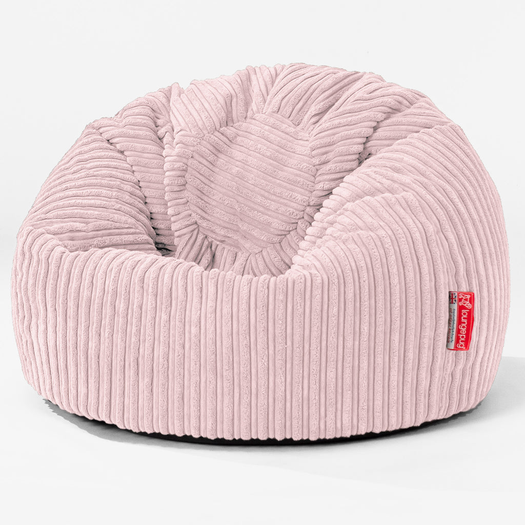 Pouf Poire Classique Enfant - Côtelé Rose 01