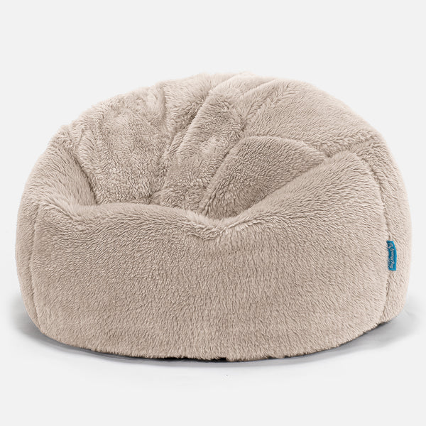 Pouf Poire Classique Enfant - Fausse Fourrure Nounours Vison 01