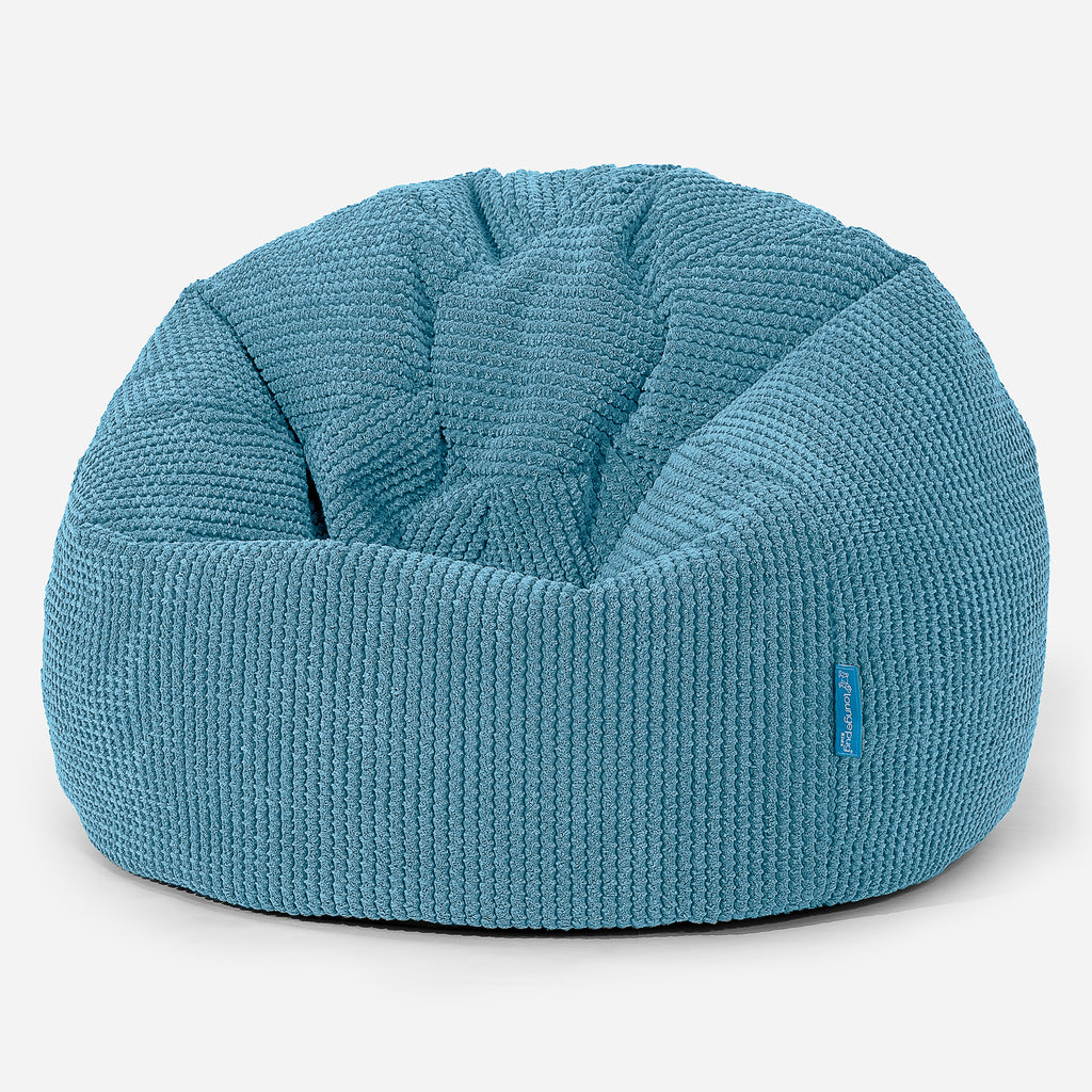 Pouf Poire Classique Enfant - Pompon Mer Égée 01