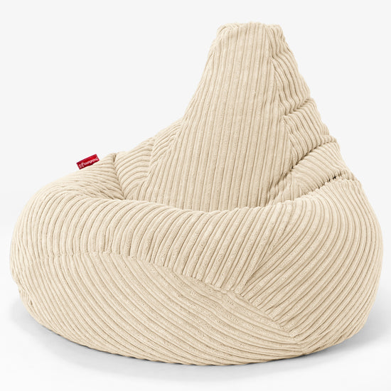 Pouf Poire Gamer - Côtelé Crème 02