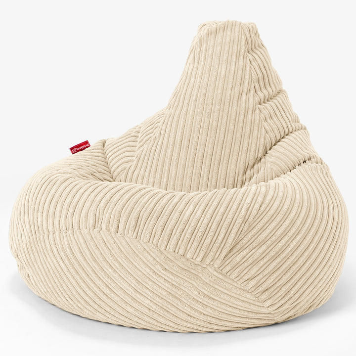 Pouf Poire Gamer - Côtelé Crème 02
