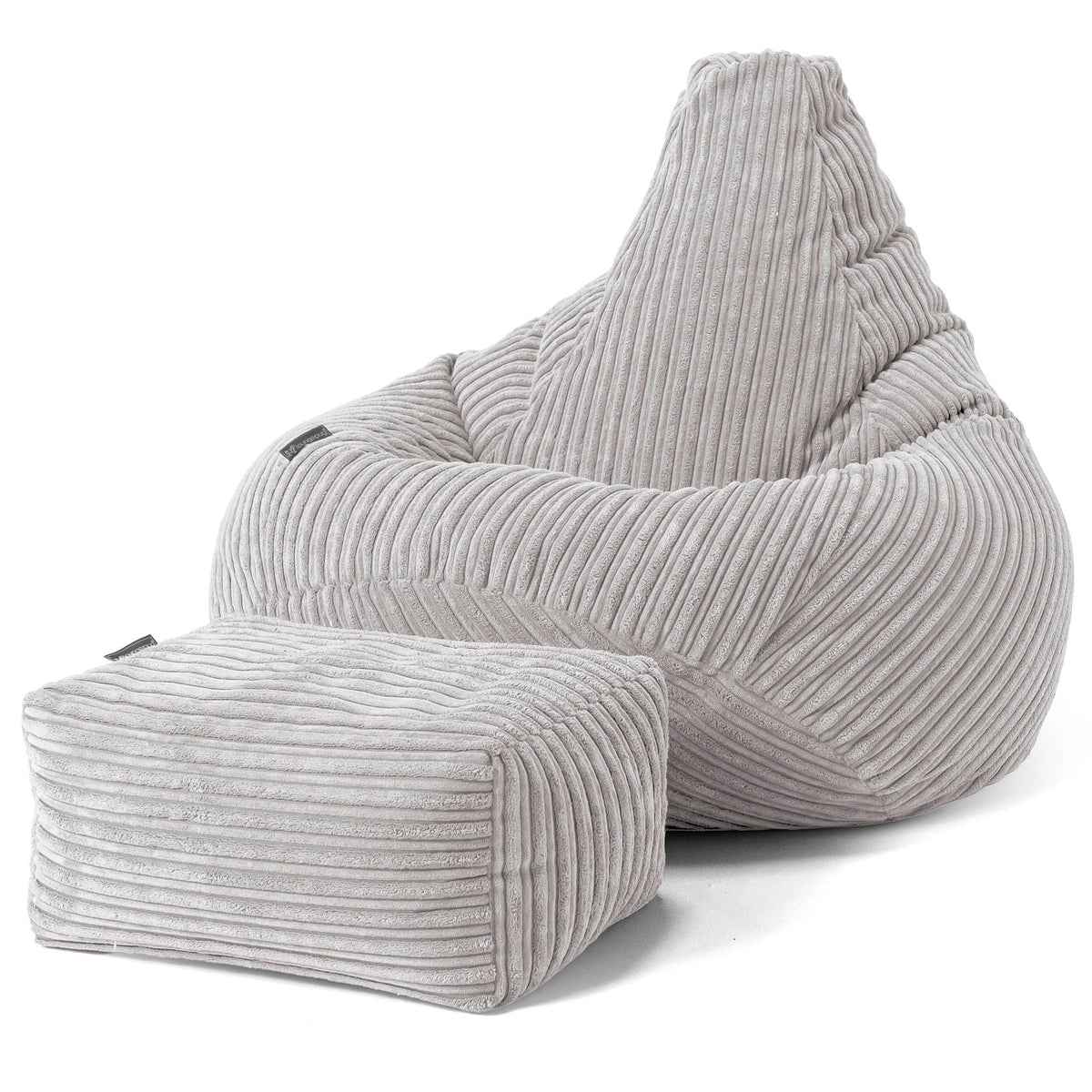 Pouf Poire En Velours Côtelé Bleu Canard - Confortable, Transportable, Sécurité Enfant