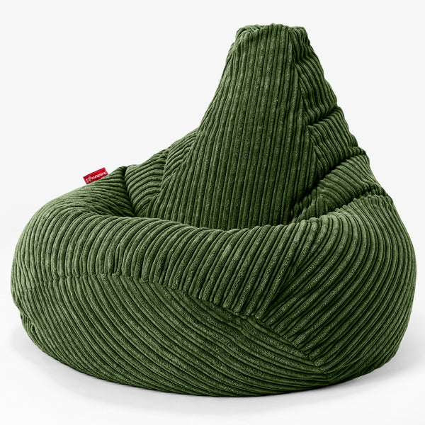 Pouf Poire Gamer - Côtelé Vert Forêt