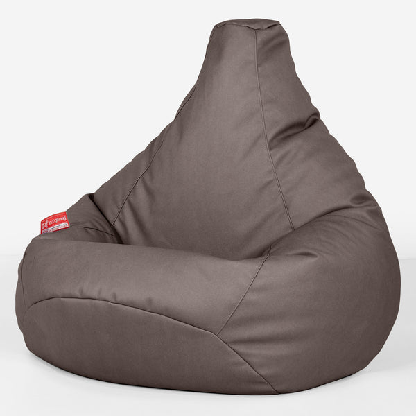 Pouf Poire Gamer - Cuir Végan Chocolat 01