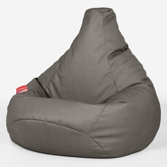 Pouf Poire Gamer - Cuir Végan Gris 02