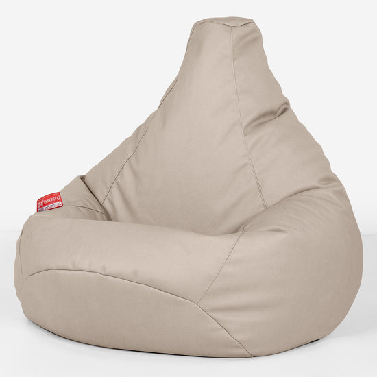 Pouf Poire Gamer - Cuir Végan Ivoire 02