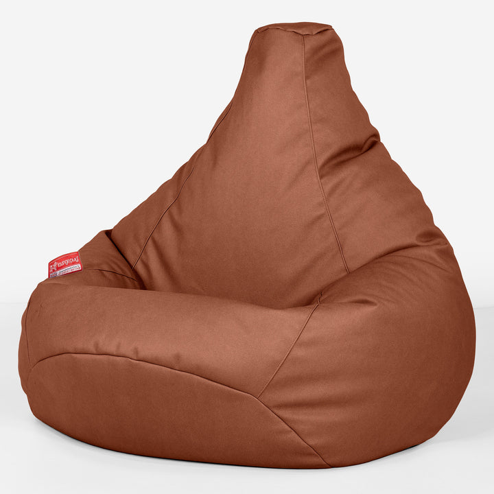 Pouf Poire Gamer - Cuir Végan Marron 02