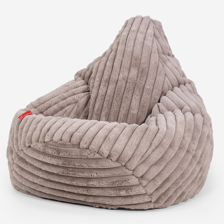 Pouf Poire Gamer - Velours Côtelé Ultra Pelucheux Vison 02