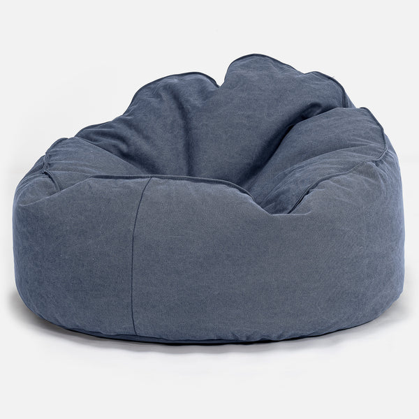 LOUNGE PUG, Pouf Poire, 'Petite Mammouth', Stonewashed Bleu Marine