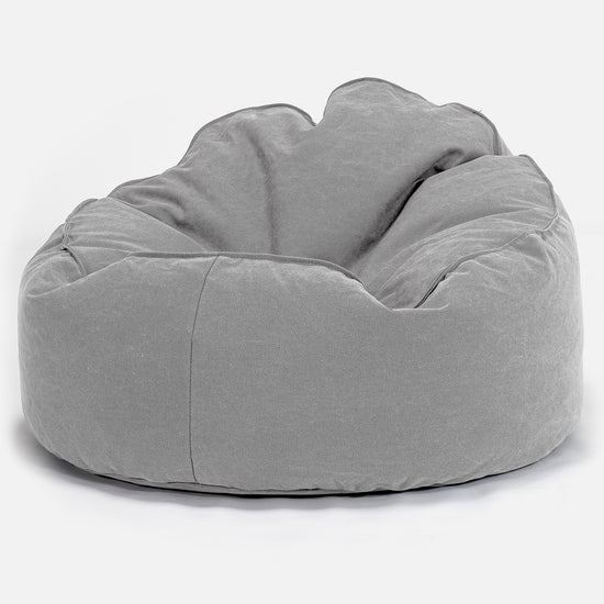 LOUNGE PUG, Pouf Poire, 'Archi', Stonewashed Gris