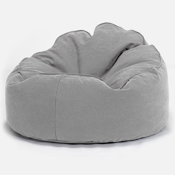 LOUNGE PUG, Pouf Poire, 'Petite Mammouth', Stonewashed Gris