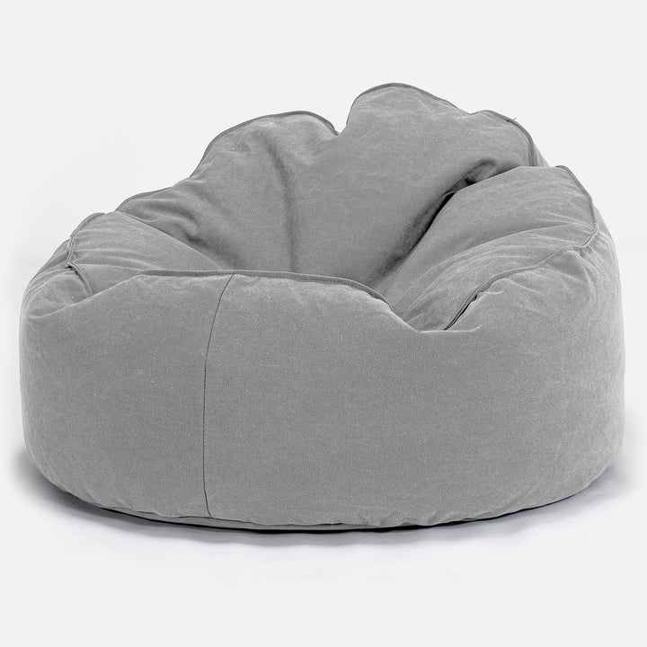 LOUNGE PUG, Pouf Poire, 'Archi', Stonewashed Gris