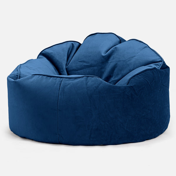 Pouf Poire, Petite Mammouth - Velours Bleu Marine 01