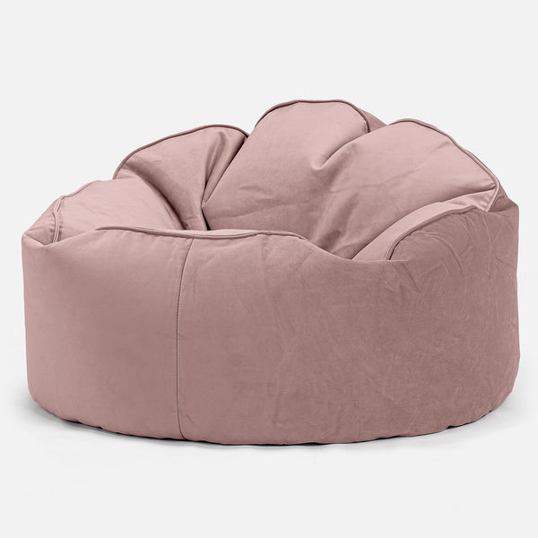 Pouf Poire, Petite Mammouth - Velours Rose 01
