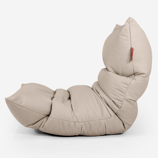 Pouf Relax Eva - Cuir Végan Ivoire 02