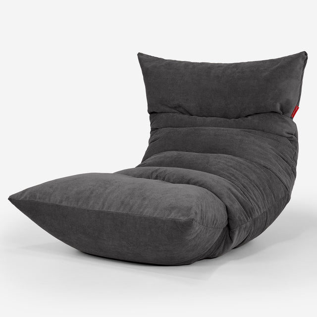Pouf Relax Eva - Velours Côtelé Fin Anthracite 01
