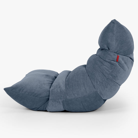 Pouf Relax Eva - Velours Côtelé Fin Bleu Marine 02