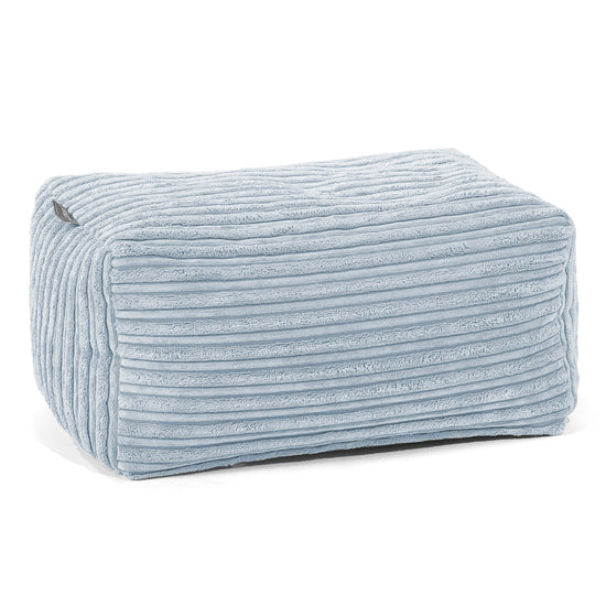 Pouf Repose Pied - Côtelé Bébé Bleu 01