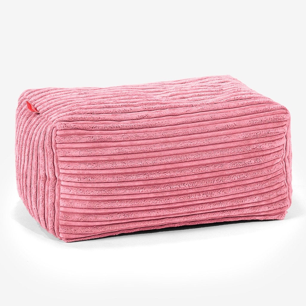 Pouf Repose Pied - Côtelé Corail 01
