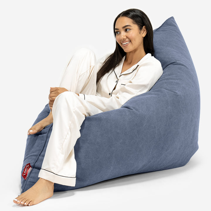 Pouf Fauteuil Design - Côtelé Gris Acier 3009