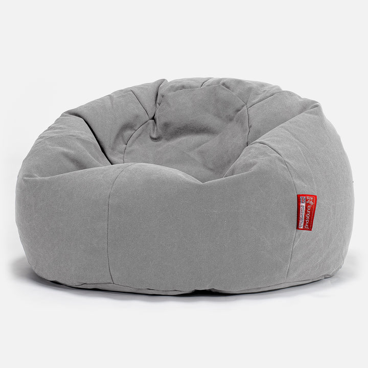 LOUNGE PUG - Stonewashed  - Pouf Poire Classique - Gris