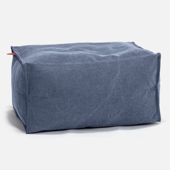 LOUNGE PUG - Stonewashed - Pouf Repose Pied - Bleu Marine