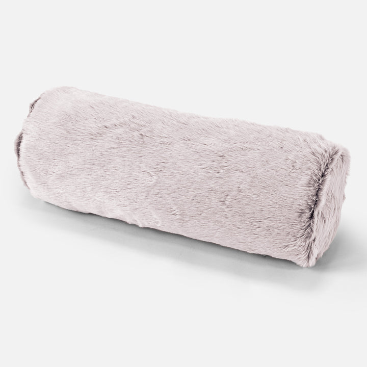Traversin 20 x 55cm - Fausse Fourrure Lapin Rose Pastel 01