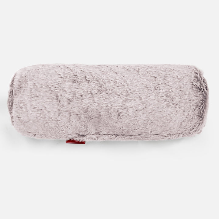 Traversin 20 x 55cm - Fausse Fourrure Lapin Rose Pastel 02