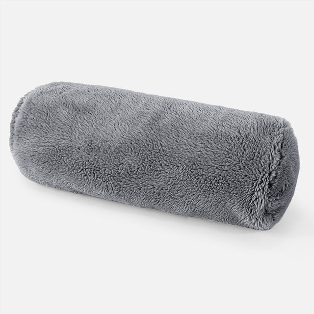 Traversin 20 x 55cm - Fausse Fourrure Nounours Gris Foncé 01