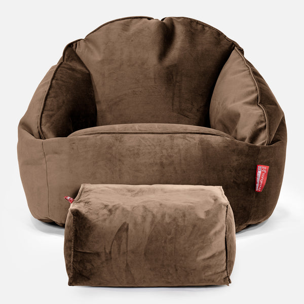 Pouf Chaise Bubble - Velours Espresso 01