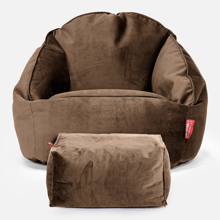 Pouf Chaise Bubble - Velours Espresso 02